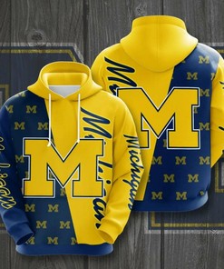 Michigan Wolverines Many Logo American Football for Fan 3D Hoodie Cool Michigan Wolverines Gifts
