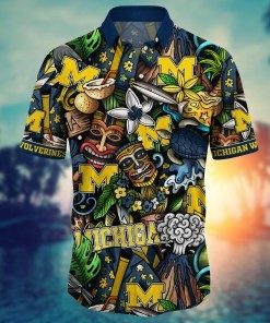 Michigan Wolverines NCAA Flower Hawaii Shirt For Fans Ver 17