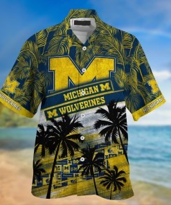 Michigan Wolverines NCAA Palm Tree Pattern Hawaii Shirt For Sports Fans