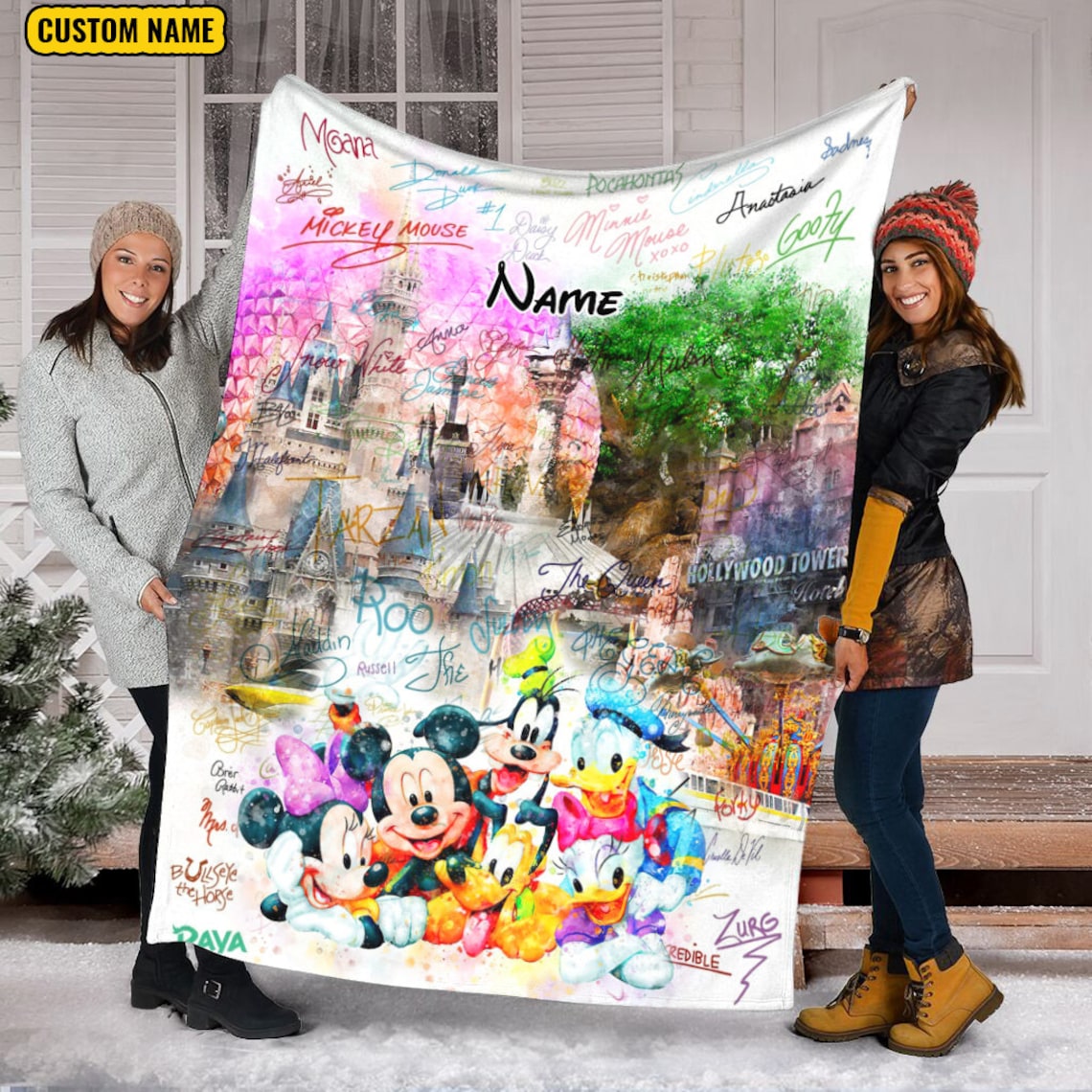 Mickey And Friends Fleece Blanket, Mickey Mouse Birthday Gifts, WDW Blanket, Mickey Ear Blanket, Disney Signature Blanket