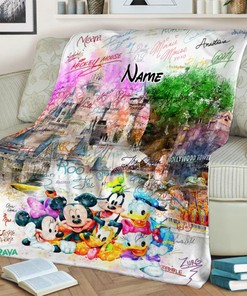 Mickey And Friends Fleece Blanket, Mickey Mouse Birthday Gifts, WDW Blanket, Mickey Ear Blanket, Disney Signature Blanket