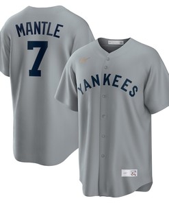 Mickey Mantle 7 New York Yankees Road Cooperstown Collection Player Jersey - Gray