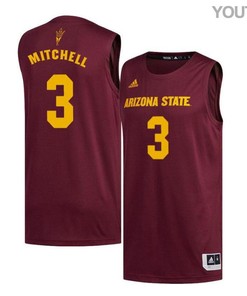 Mickey Mitchell 3 Arizona State Sun Devils Basketball Youth Jersey - Maroon