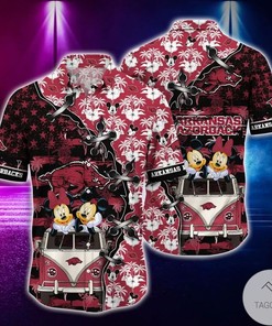 Mickey Mouse Arkansas Razorbacks NCAA Hawaiian Shirt