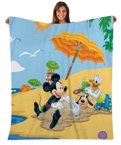 Mickey Mouse Characters Cartoon Fleece Blanke for Couch Bed Sofa