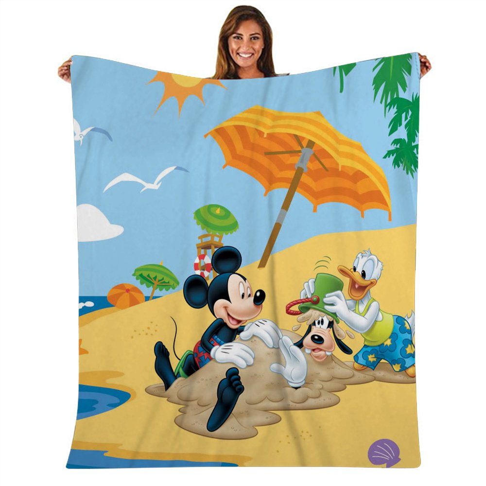 Mickey Mouse Characters Cartoon Fleece Blanke for Couch Bed Sofa