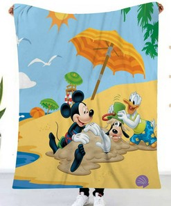 Mickey Mouse Characters Cartoon Fleece Blanke for Couch Bed Sofa