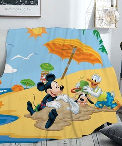 Mickey Mouse Characters Cartoon Fleece Blanke for Couch Bed Sofa