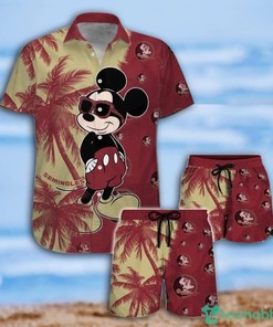 Mickey Mouse Florida State Seminoles Coconut Trees Tropical Hawaiian Shirt
