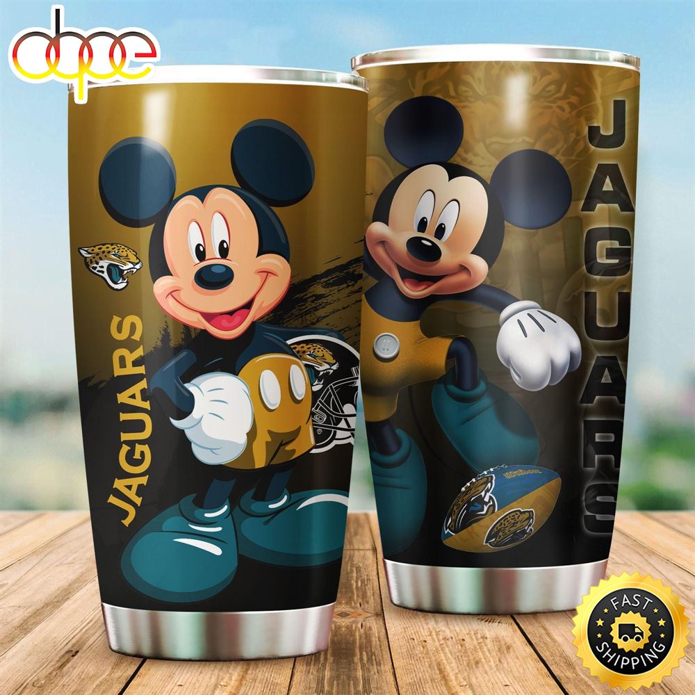 Mickey Mouse Jacksonville Jaguars NFL Football Teams Big Logo 9 Gift For Fan Travel Tumbler