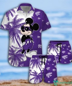 Mickey Mouse Kansas State Wildcats Coconut Trees Tropical Hawaiian Shirt
