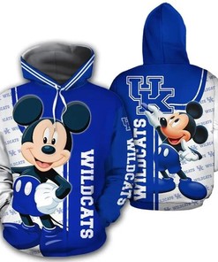 Mickey Mouse Paints Logo Kentucky Wildcats 3D Hoodie NCAA Cheer Gifts