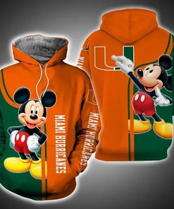 Mickey Mouse Paints Logo Miami Hurricanes 3D Hoodie Cool Miami Hurricanes Gifts