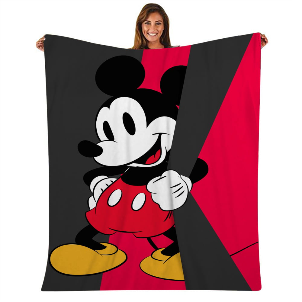 Mickey Mouse Warm Fleece Blanket for Bed Sofa Couch Car