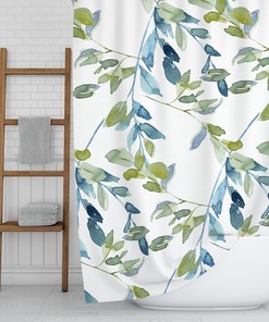 Mid-Century Modern Boho Shower Curtain for Chic Bathroom Decor