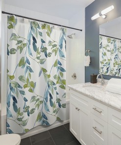 Mid-Century Modern Boho Shower Curtain for Chic Bathroom Decor