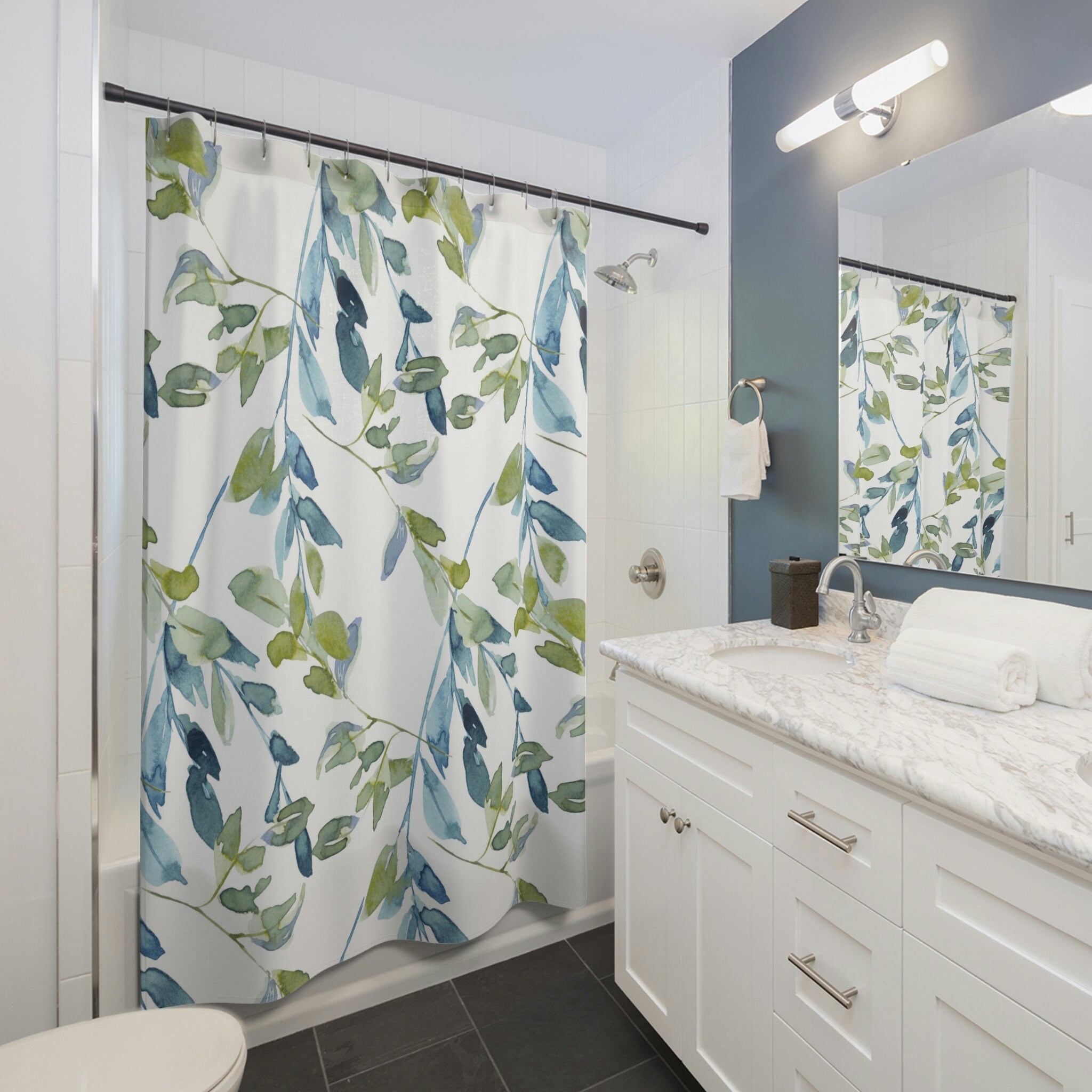 Mid-Century Modern Boho Shower Curtain for Chic Bathroom Decor