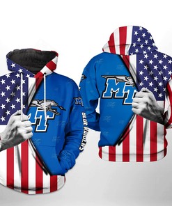 Middle Tennessee Blue Raiders NCAA US Flag 3D Printed Hoodie/Zipper Hoodie