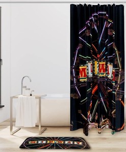 Midway Ferris Wheel Shower Curtain in Waterproof Fabric for Bathroom Decor