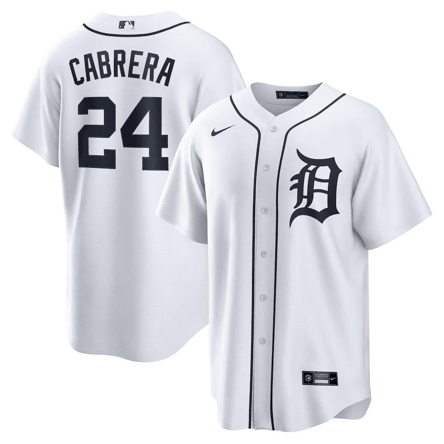 Miguel Cabrera 24 Detroit Tigers Home Men Jersey - White