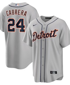 Miguel Cabrera 24 Detroit Tigers Road Player Name Jersey - Gray