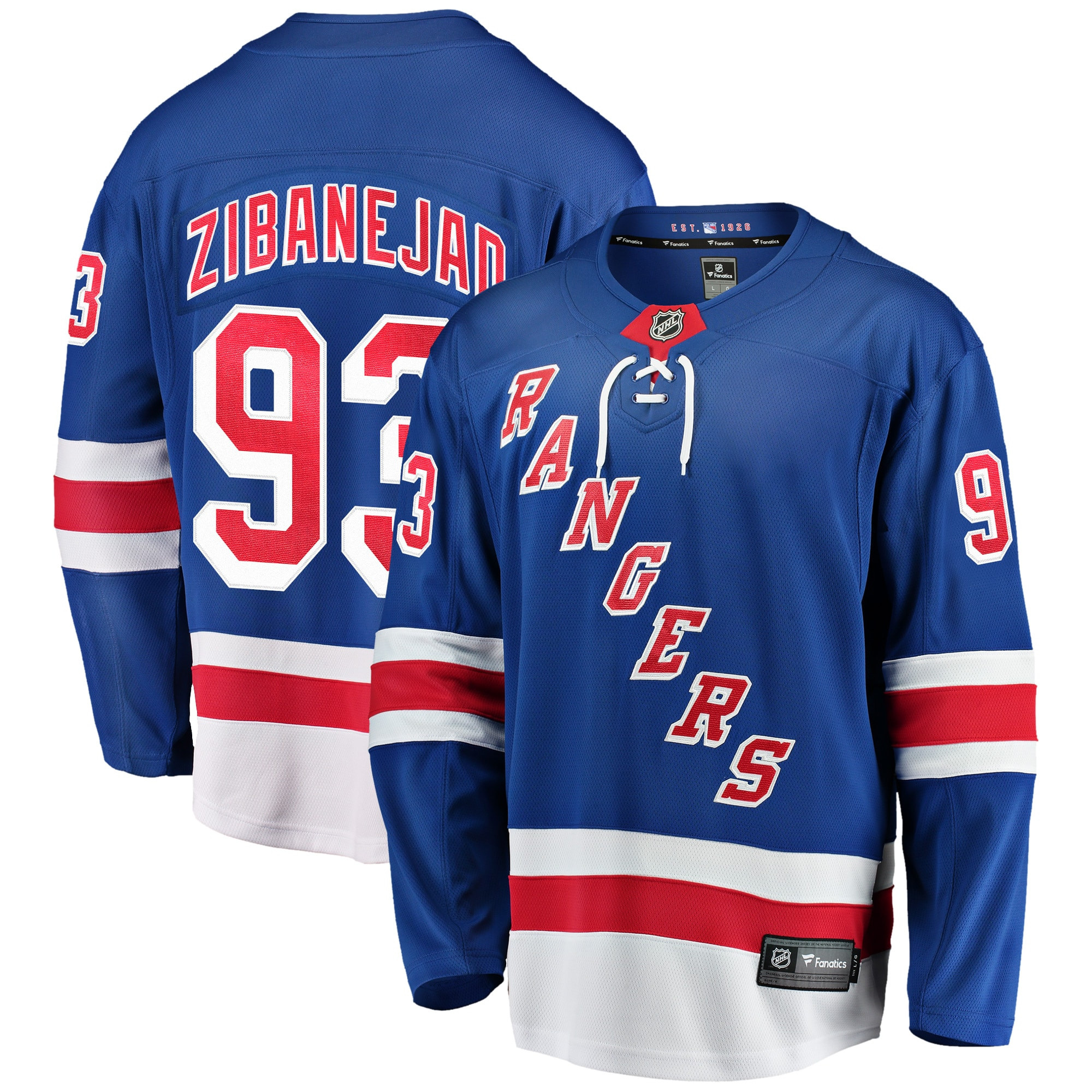 Mika Zibanejad New York Rangers Fanatics Branded Home Breakaway Player Game Jersey - Blue Nhl