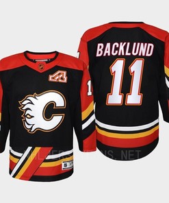 Mikael Backlund 11 Calgary Flames 2022 Special Edition 2.0 Retro Youth Jersey Black