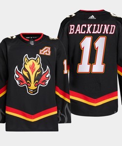 Mikael Backlund 11 Calgary Flames Black Jersey 2022-23 Blasty Alternate Primegreen