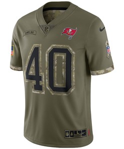 Mike Alstott Tampa Bay Buccaneers 2022 Salute To Service Retired Player Limited Jersey - Olive