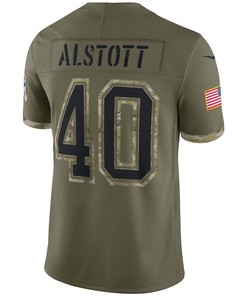Mike Alstott Tampa Bay Buccaneers 2022 Salute To Service Retired Player Limited Jersey - Olive