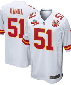 Mike Danna 51 Kansas City Chiefs Super Bowl LVII Champions 3 Stars Men Game Jersey - White
