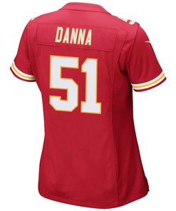 Mike Danna 51 Kansas City Chiefs Super Bowl LVII Champions 3 Stars Women Game Jersey - Red