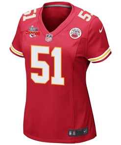 Mike Danna 51 Kansas City Chiefs Super Bowl LVII Champions 3 Stars Women Game Jersey - Red