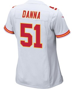 Mike Danna 51 Kansas City Chiefs Super Bowl LVII Champions 3 Stars Women Game Jersey - White