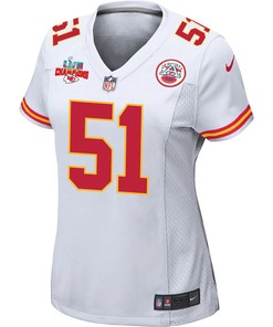Mike Danna 51 Kansas City Chiefs Super Bowl LVII Champions 3 Stars Women Game Jersey - White