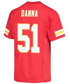 Mike Danna 51 Kansas City Chiefs Super Bowl LVII Champions 3 Stars Youth Game Jersey - Red
