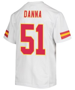 Mike Danna 51 Kansas City Chiefs Super Bowl LVII Champions 3 Stars Youth Game Jersey - White