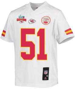 Mike Danna 51 Kansas City Chiefs Super Bowl LVII Champions 3 Stars Youth Game Jersey - White