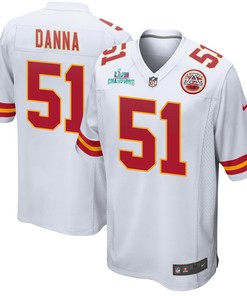 Mike Danna 51 Kansas City Chiefs Super Bowl LVII Champions Men Game Jersey - White