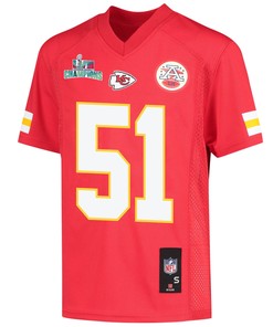 Mike Danna 51 Kansas City Chiefs Super Bowl LVII Champions Youth Game Jersey - Red