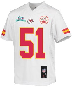 Mike Danna 51 Kansas City Chiefs Super Bowl LVII Champions Youth Game Jersey - White