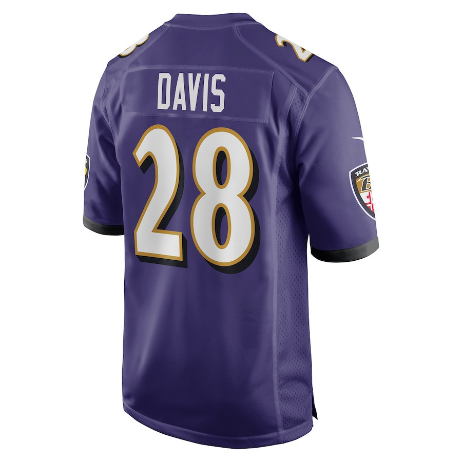 Mike Davis Baltimore Ravens Player Game Jersey - Purple