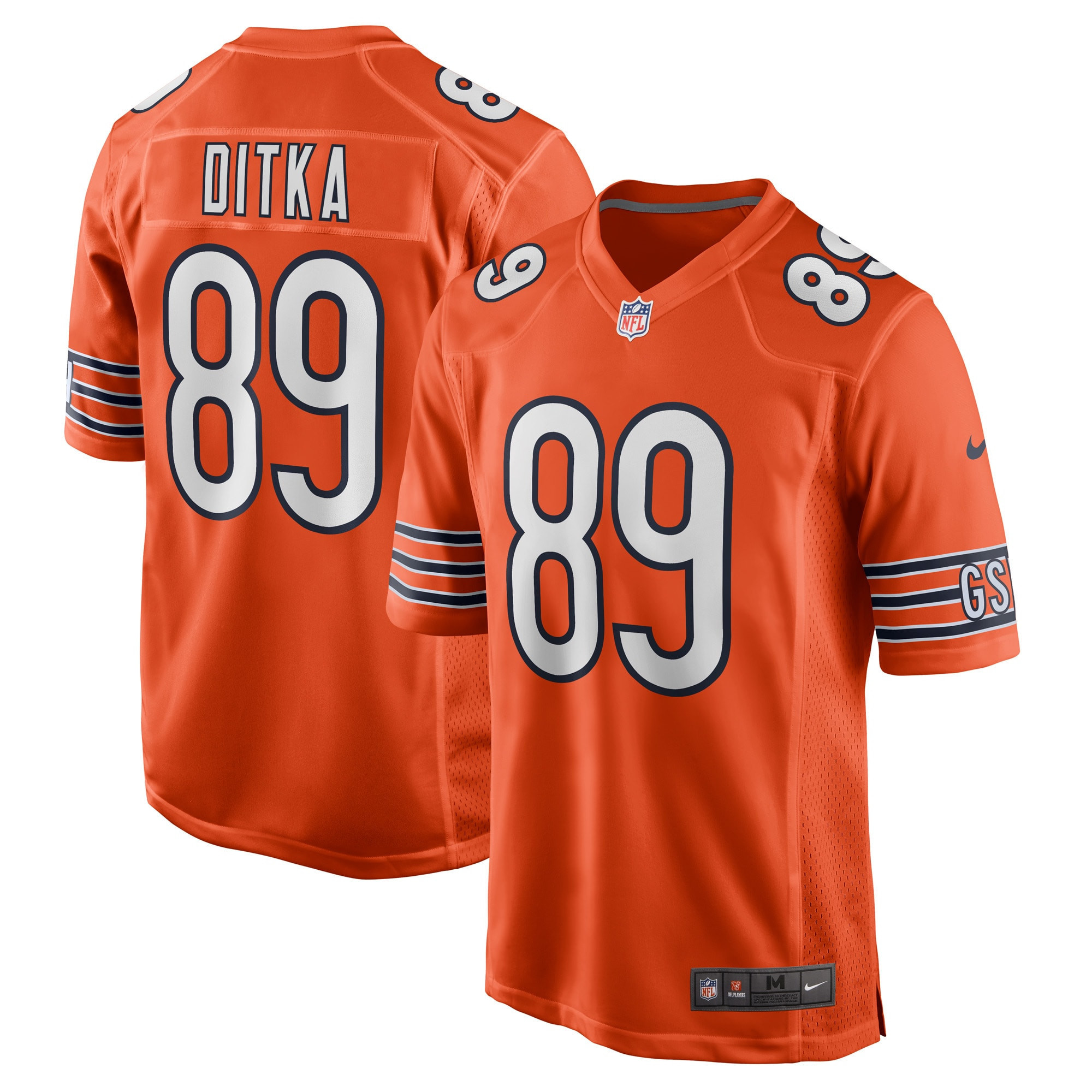 Mike Ditka Chicago Bears Retired Player Jersey Orange Nfl
