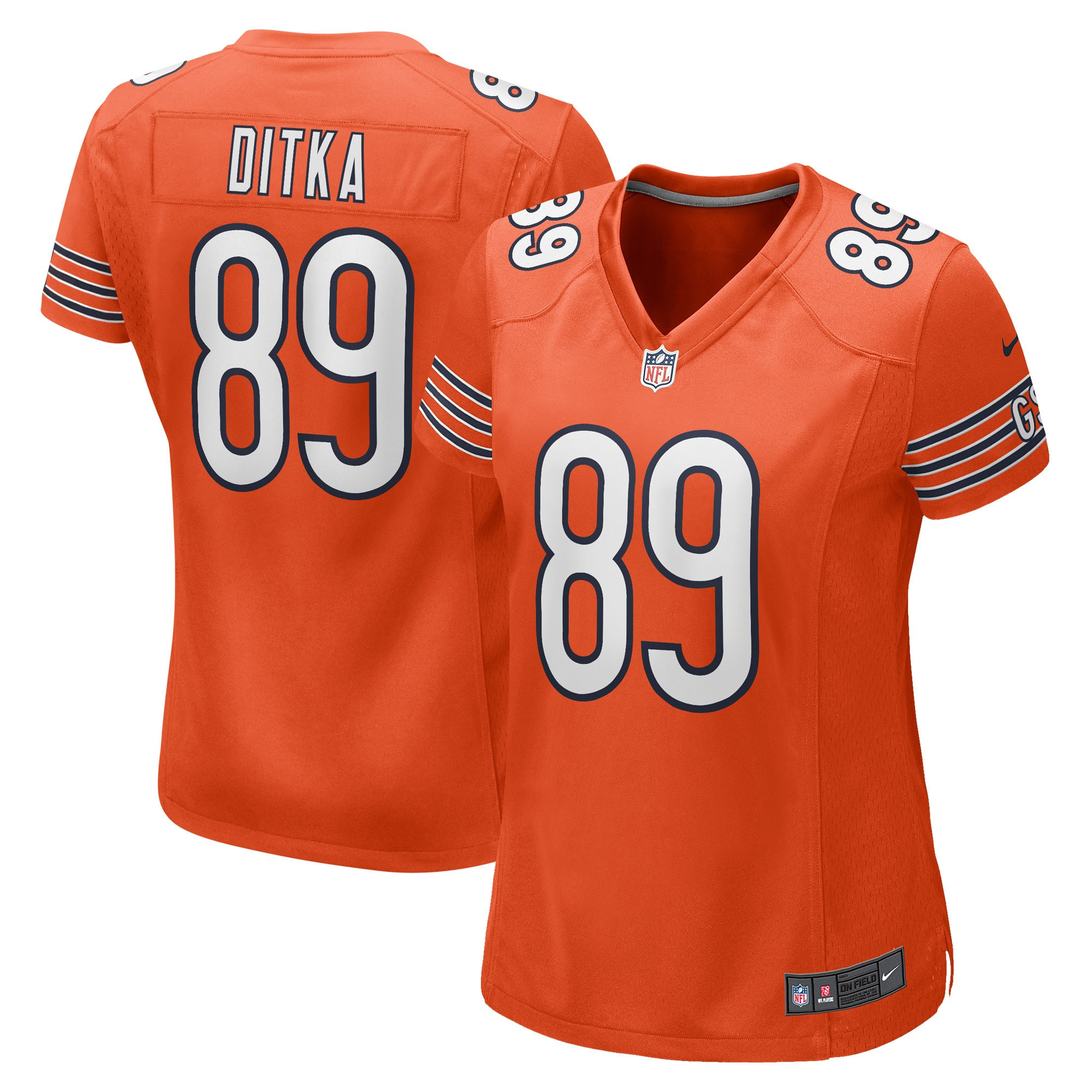 Mike Ditka Chicago Bears Womens Retired Player Jersey Orange Nfl