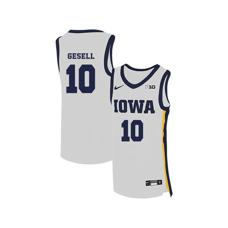 Mike Gesell 10 Iowa Hawkeyes Elite Basketball Men Jersey - White