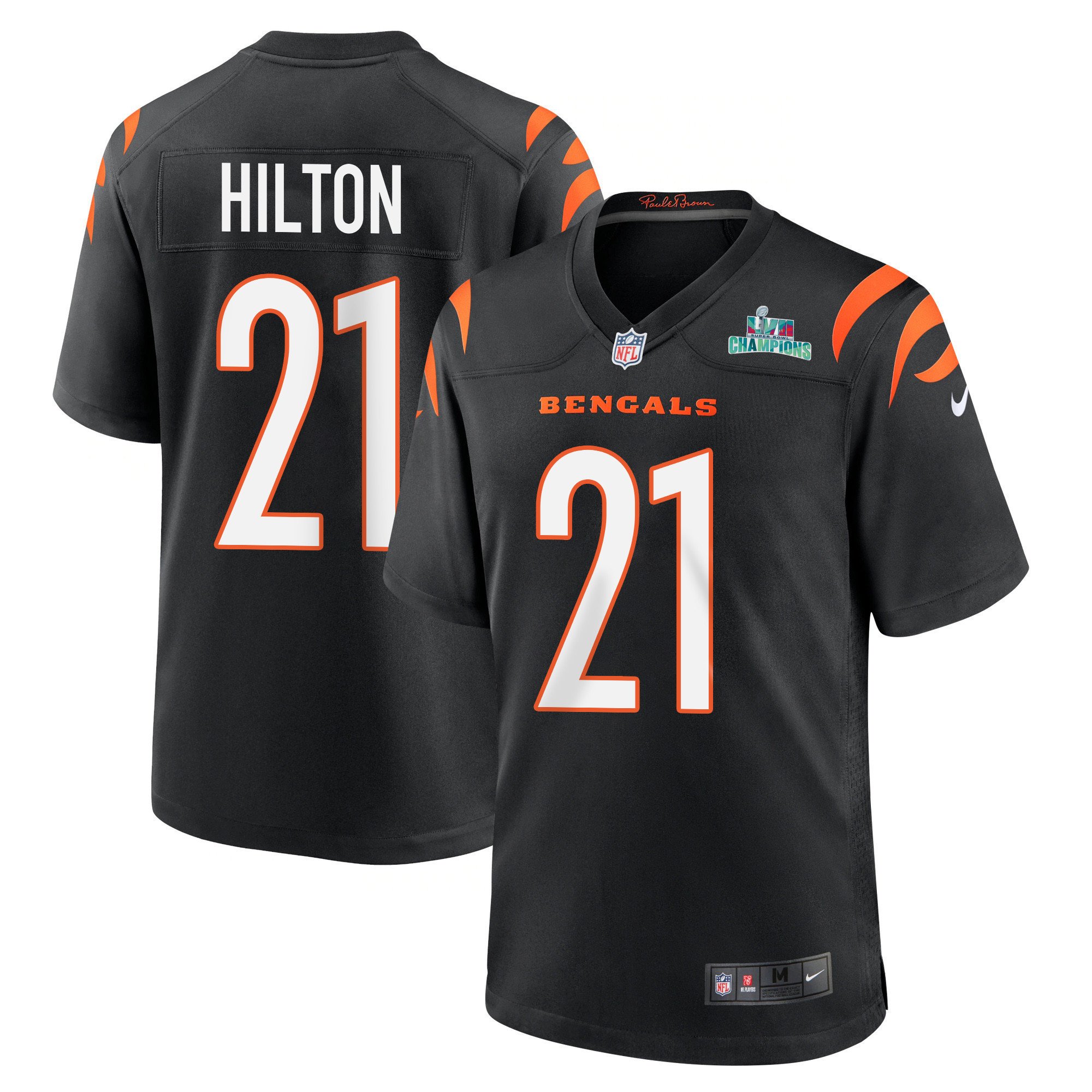 Mike Hilton 21 Cincinnati Bengals Super Bowl LVII Champions Men Game Jersey - Black