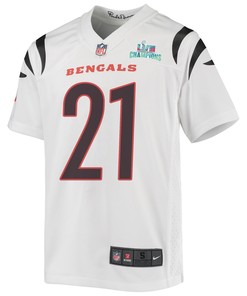 Mike Hilton 21 Cincinnati Bengals Super Bowl LVII Champions Youth Game Jersey - White