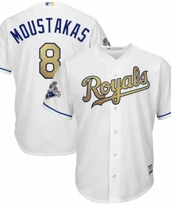 Mike Moustakas Kansas City Royals 2015 World Series Champions Gold Program Cool Base Player Jersey - White