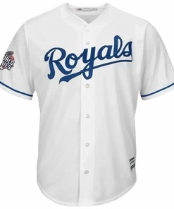Mike Moustakas Kansas City Royals World Series Cool Base Jersey - White