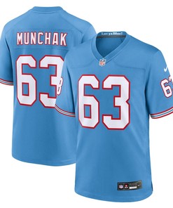 Mike Munchak 63 Tennessee Titans Oilers Throwback Alternate Game Men Jersey - Light Blue